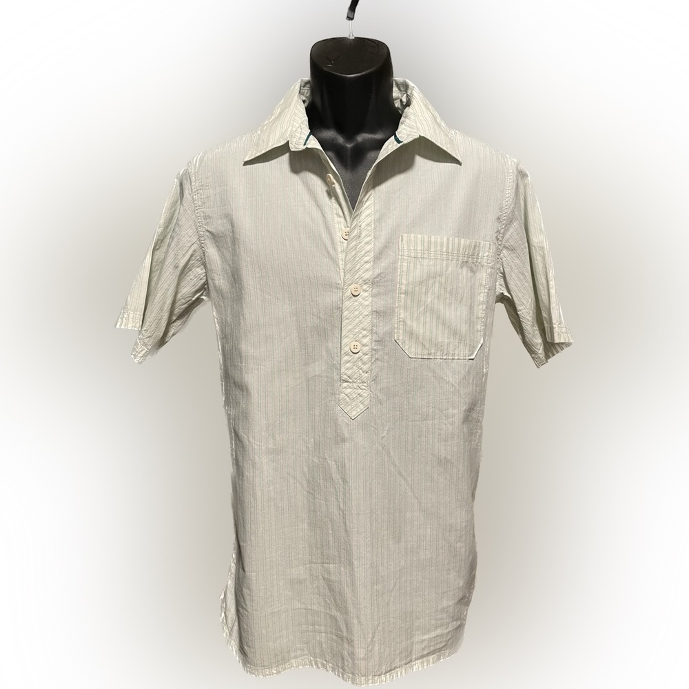 Fat Face UK Men’s casual partial button down Medium short sleeved shirt